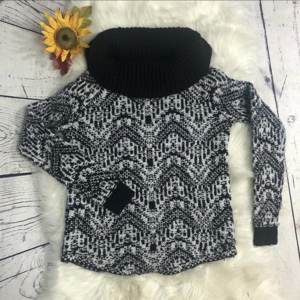 Abercrombie Sweater wool SZ XS Black Turtleneck